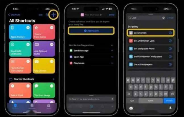 龙文苹果14锁屏维修店分享iPhone14升级iOS16.4后如何创建锁屏快捷方式 