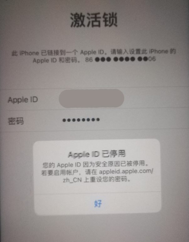 龙文苹果手机维修分享iPhone 12 出现提示“Apple ID 已停用”怎么办 